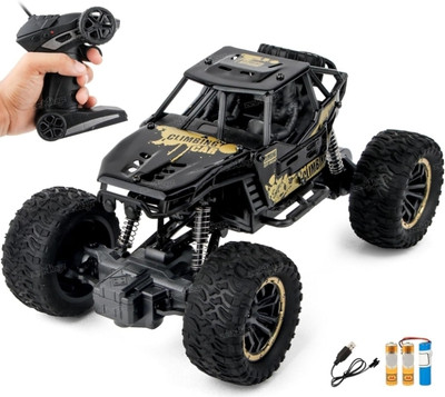 RNAV Remote Control Rock Crawler Big Size Car Toy for Kids 2 WD Off Road Truck(Black)