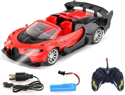 IndusBay Rechargeable RC Remote control Open Hood Super Car Model with Working Headlight(Red)