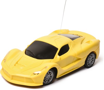 Braintastic Rechargeable High Speed RC Racing Car LED Headlights Toy for Kids(Yellow)