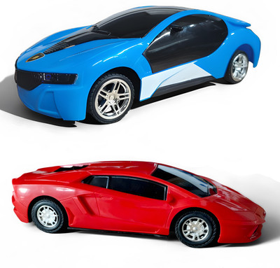 Magic Moments 3D Remote Control Car with Lighting Effects Speed Racer RC Car 2-in-1 Set(Blue, Red)