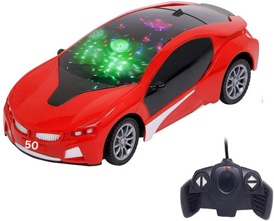 Just97 Remote Control car with 3D Light, Forward and Backward Function R45(Red)