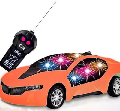 3dseekers Fast Modern Car With 3D Light RCAR_ORANGE_A28(Multicolor)