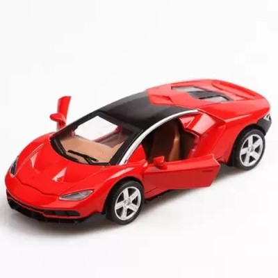sktoyss Red Lamborghini Diecast Toy Car – 1:32 Scale Metal Model with Pull Back Action(Red)