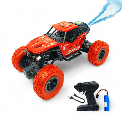 FANSEEKART Best Big Size Remote Rock Crawler Car with Metal Body, with Mist Spray Effect_13(Red)