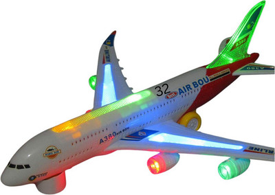 Just97 Airplane Toys for Kids with Bump and Go Action & Real Jet Sound26(White)