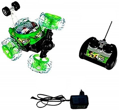 TOYACHI Rechargeable Remote Control 360 Degree Rotating Stunt Car for Kids M101(Green)