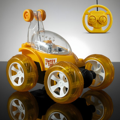 Smart Boy Remote Control Stunt Car Model 9802 With 360 Degree Rotation And Steering Wheel(Yellow)