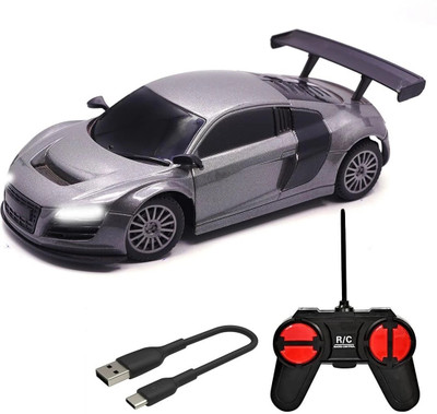 Wembley High Speed Mini 1:24 Scale Rechargeable Remote Control car with Lithium Battery(Grey)