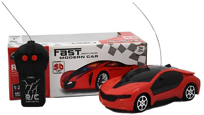 planettoy Remote Control Fast Modern Racing Car with 3D Lights Red Pack of 1(Multicolor)
