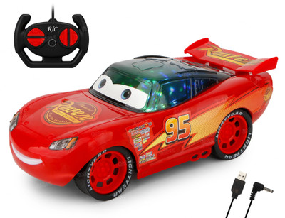 FIDDLERZ Remote Control Car with LED Lights Rechargeable High-Speed Toy Car for Kids(Red)