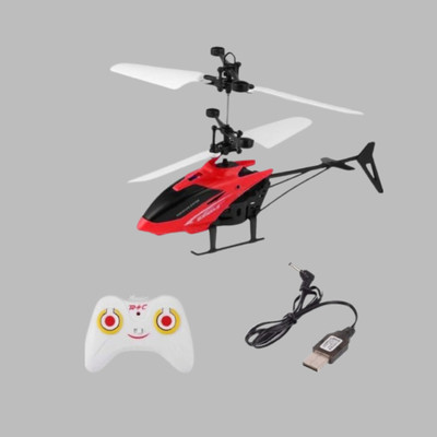 august Remote Control Toy Charging Helicopter with 3D Light Toys 93(Red)