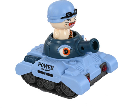 ImagiCraft Toy Tank Push and Go Toy, Friction Powered for Boys and Girls(Black, Blue)