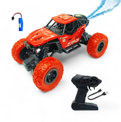 FANSEEKART Best Big Size Remote Rock Crawler Car with Metal Body, with Mist Spray Effect_15(Red)