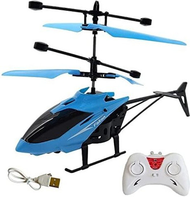 SuNZita Flying Helicopter with Remote Control Gravity Sensor RC Helicopter Toy for Kids(Blue)