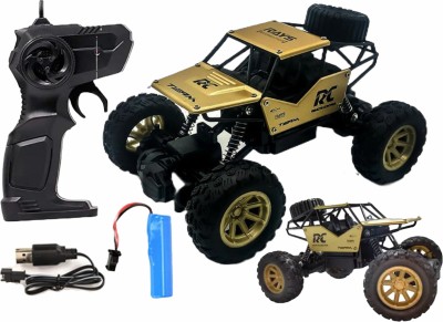 Wishkart Alloy Metal Body 1:18 Scale Rechargeable 4WD RC Rock Crawler Monster Truck(Multicolor)