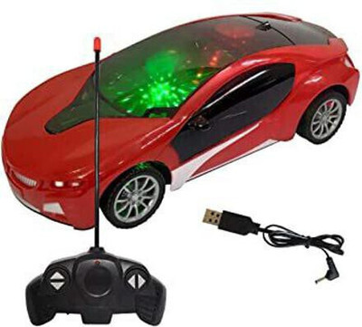 planettoy New_Remote Control Car Toy 3D Famous Car with 3D Lights (RED_(Red)