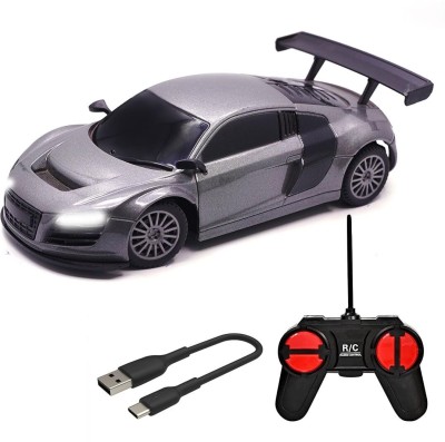 Wembley High Speed Mini 1:24 Scale Rechargeable Remote Control car with Lithium Battery(Grey)