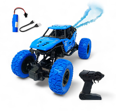 ZODZE Wireless Remote Control Rock Crawler Car with Metal Body and Smoke Effect_06(Blue)