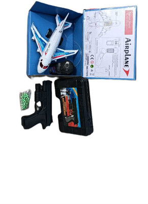 Kmc kidoz Combo Remote Control Aeroplane with LED Light & PUBG Shooting Toy Gun for Kids(Multicolor)