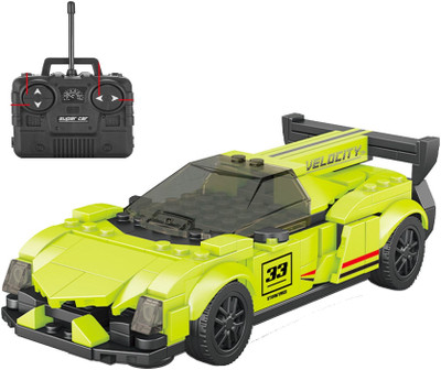 DE&CO Block RC Car 1:20 Building Blocks Remote Control Car(Neon Green & Black)