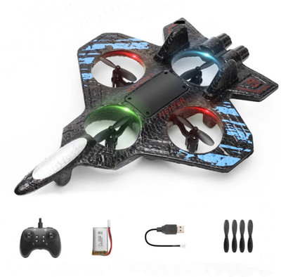 Fastdeal RC Airplane Easy to Fly Stable Jet Fighter Toys for Kids(Blue)
