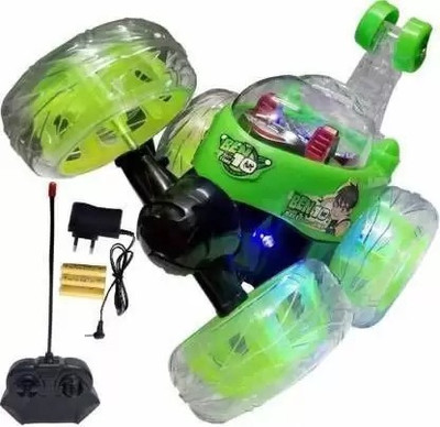 Tenmar Best Stunt Car 360° Twisting Remote Control for Kids Music ,Lights_29(Multicolor)