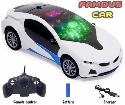 Skyler Collection Skyer Collection3D Light Rechargeable Famous Remote Control High Speed Toy(White)