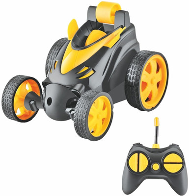 Braintastic Remote Control RC Rechargeable 360° Rotating Small Stunt Car Toys for Kids(Yellow)