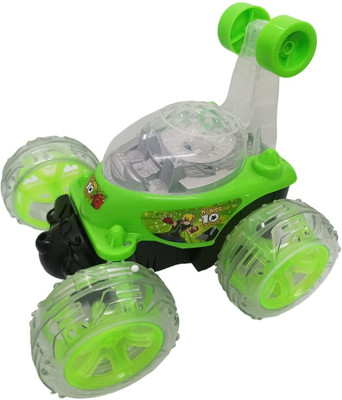TOYACHI Rechargeable Remote Control 360 Degree Rotating Stunt Car for Kids M103(Green)