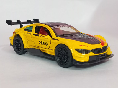 RAMSHREE High Speed Pull Back Die-Cast Toy Car with Realistic Detailing(Yellow)