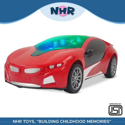 NHR 3D lighting kids high speed rechargeable remote control Car for 3+ Years(Red)