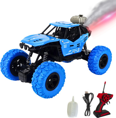 ARMMAN STAR Remote Control Rock Master Crawler Car with Smoke & 3D Light Monster Truck Toys(Blue)