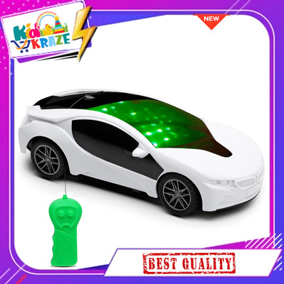 Kid Kraze Wireless Remote Control Fast Modern Car With 3D Light_W01(White)