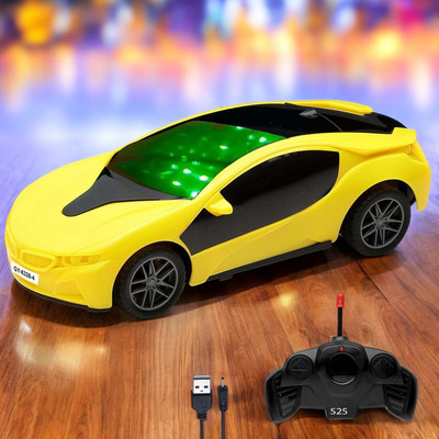 Mahi Zone Rechargeable High Speed Remote Control Famous Car & 3D LED Light For Kids_R116(Yellow)