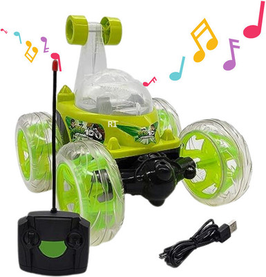 Kid Kraze BEN-10 Rechargeable- Remote Control 360 Degree Rotating Stunt CAR for Kids G1(Green)