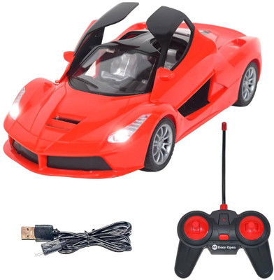 TOYACHI Rechargeable Remote Control Sports Car with Openable Doors & Lights62(Red)