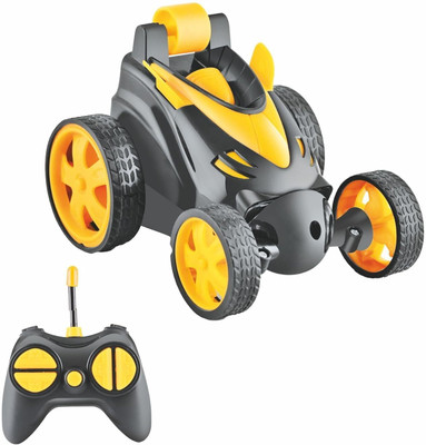 GIGGLE NEST Rechargeable 360° Rotating & Rolling Small Stunt Car Toy with USB Cable(Yellow)