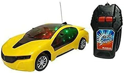 Tenmar Fast Modern Car with Remote Control with 3D Light Yellow(Yellow)