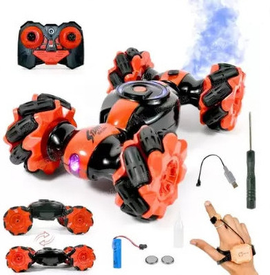 Tenmar Rc Stunt Car Double Sided Rotating Off Road 2.4Ghz with with Gesture Sensing(Orange)