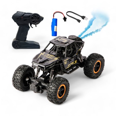 Aavkar creation Remote Control Metal Car for Kids with Mist Smoke Monster Truck rock crawler_TT3(Black)