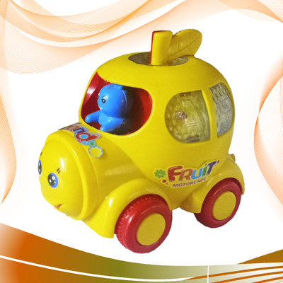 Gurukrupa Guru krupa Intelligent Apple Fruit Car 3D Light and Music Sound - Yellow(Yellow)