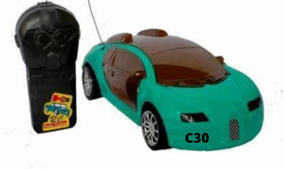 Toodles NEW_Wireless Remote Control Fast Modern Car With 3D Light, CAR_RC_GRN30(Green)