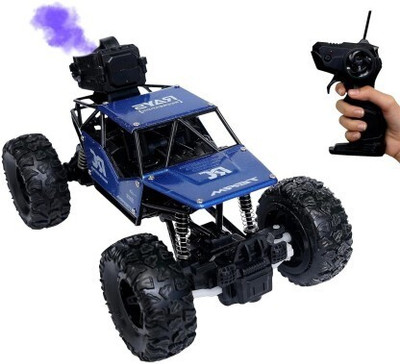 FANSEEKART Remote Control Rock Crawler Mist Smoke Spray Function 1:18 Car Toy High speed(Blue)