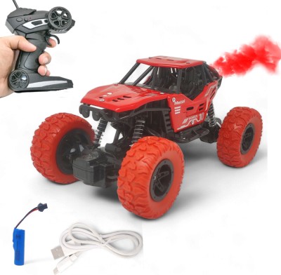 Aavkar creation Remote Control Metal Toysmith Red Car only for Kids with Mist Smoke Monster_CB3(Multicolor)