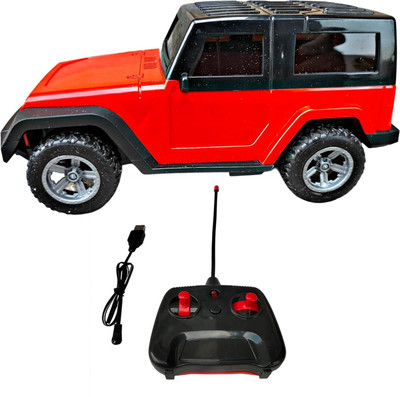 craft bay Remote Control Thar with Led Lights and Song USB Rechargable Vehicle Toy Car(Red)