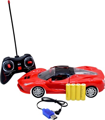 TAPUJI Red Rc Sports Racing Remote Control Car With Rubber Tires | Rechargeable Toy Car(Red)