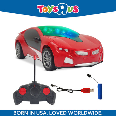 Toys R Us Fastlane 3D lighting kids high speed rechargeable remote control Car for 3+ Years(Red)