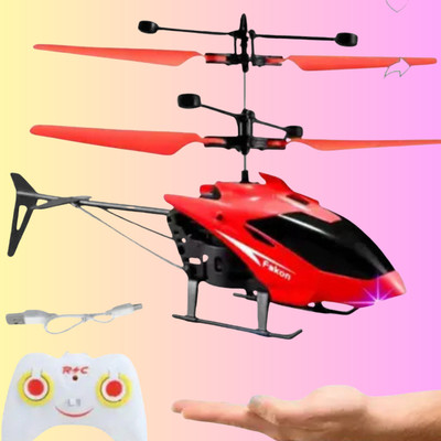 Zenvy Falcon Rechargeable RC Helicopter Toy – Remote Controlled Flying Helicopter(Red)