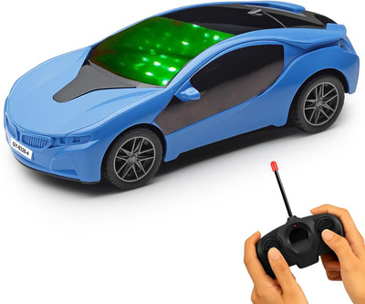 BHARDWAJ Rechargeable Remote Control 3D LED Light Fast Modern Car Toy and Gift for Kids(Blue)