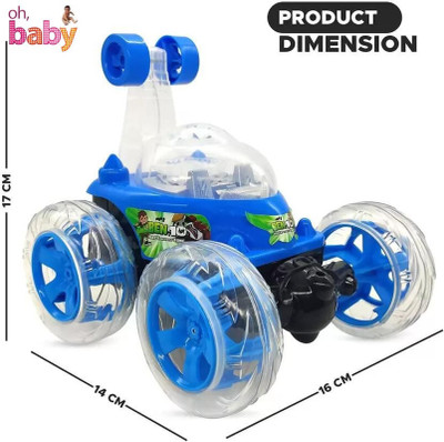 Kid Kraze Remote Control RC Stunt Car 360° Rotating Car With 3 Rechargable Batteries(Blue, Green)